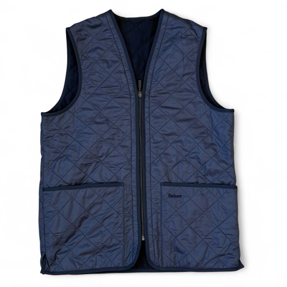 Barbour Quilted Zip In Liner Vest Gilet Mens Size Medium Polarquilt Pockets